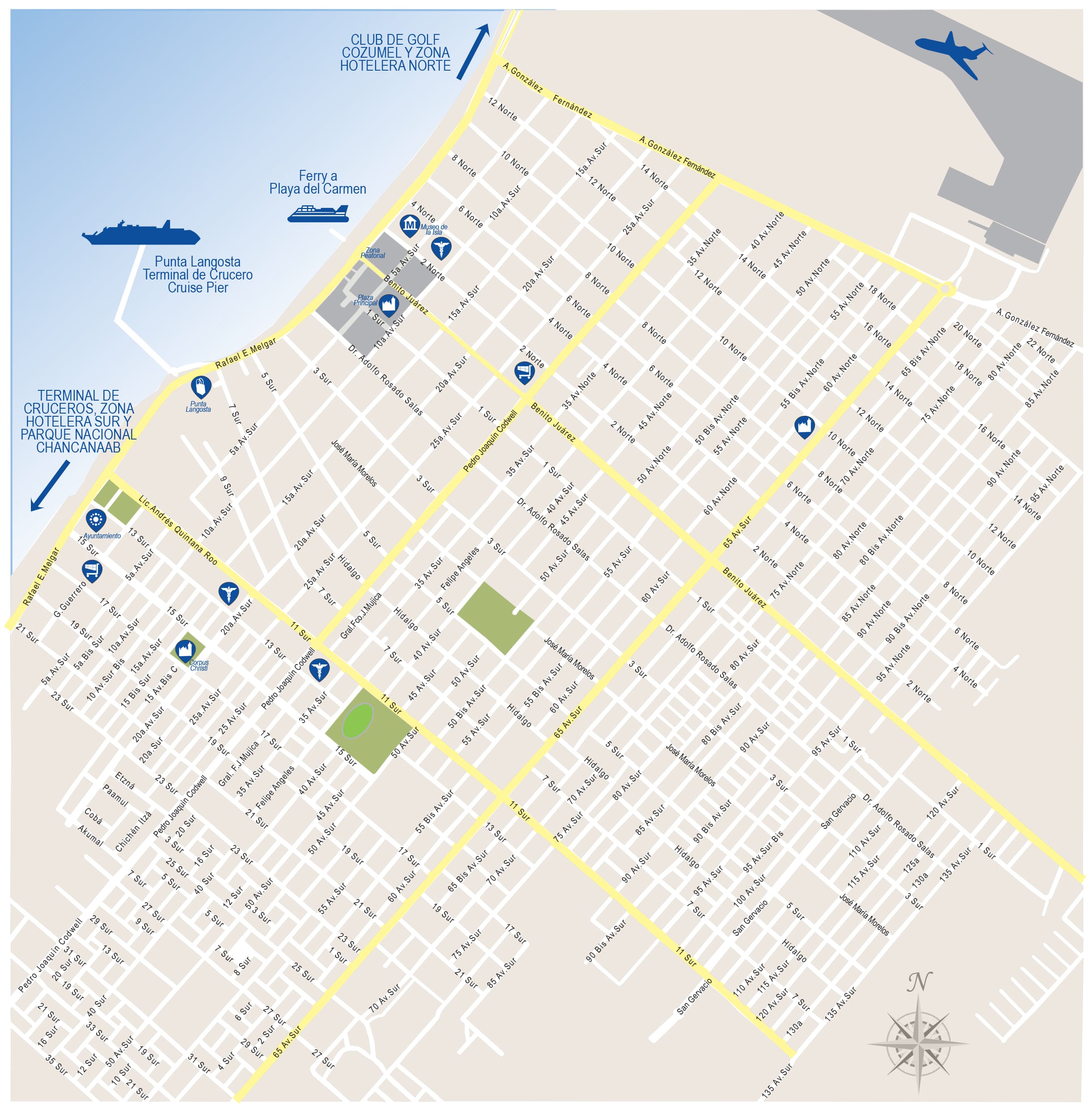 Mapas de Cozumel